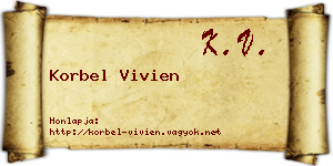 Korbel Vivien névjegykártya